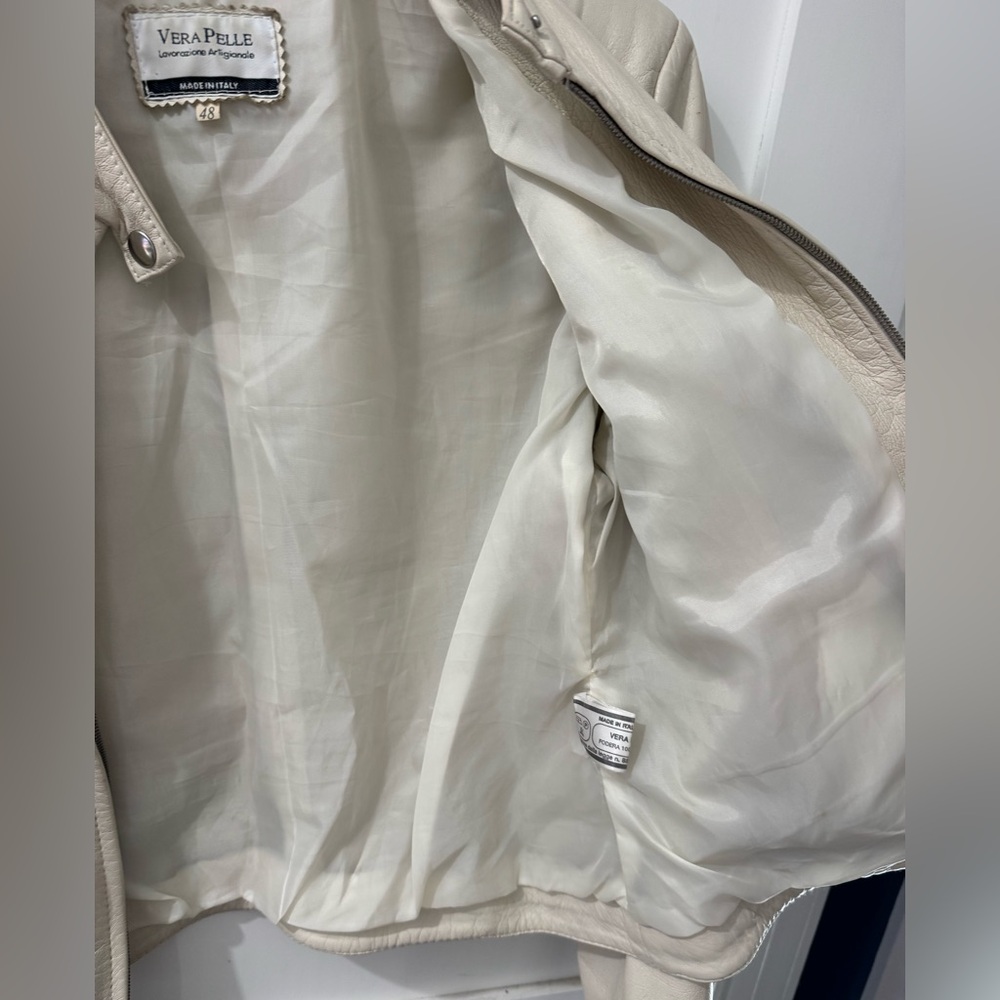 Vera Pelle Cream Leather Jacket - Picture 5 of 11
